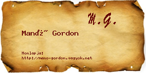 Manó Gordon névjegykártya